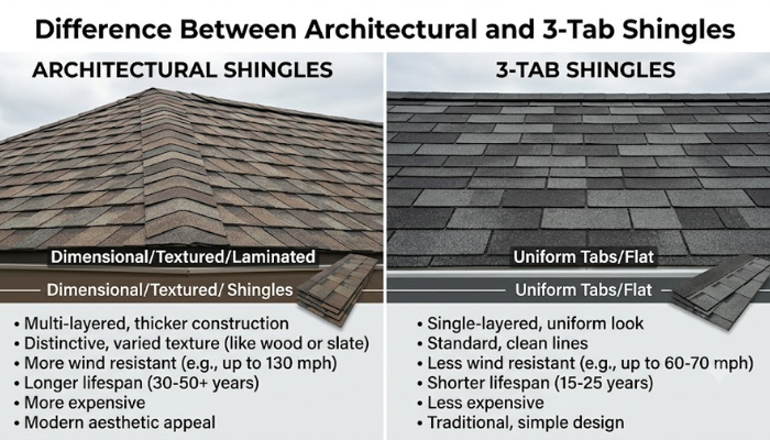 Difference Between Architectural and 3-Tab Shingles