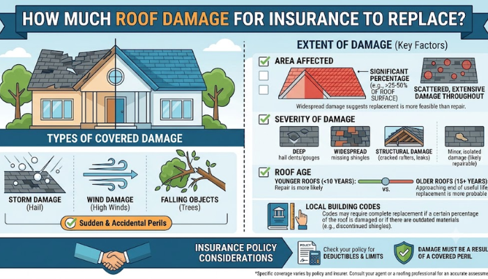 How Much Roof Damage for Insurance to Replace?