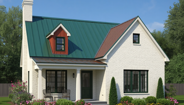 What Color Metal Roof Looks Best With White Brick?
